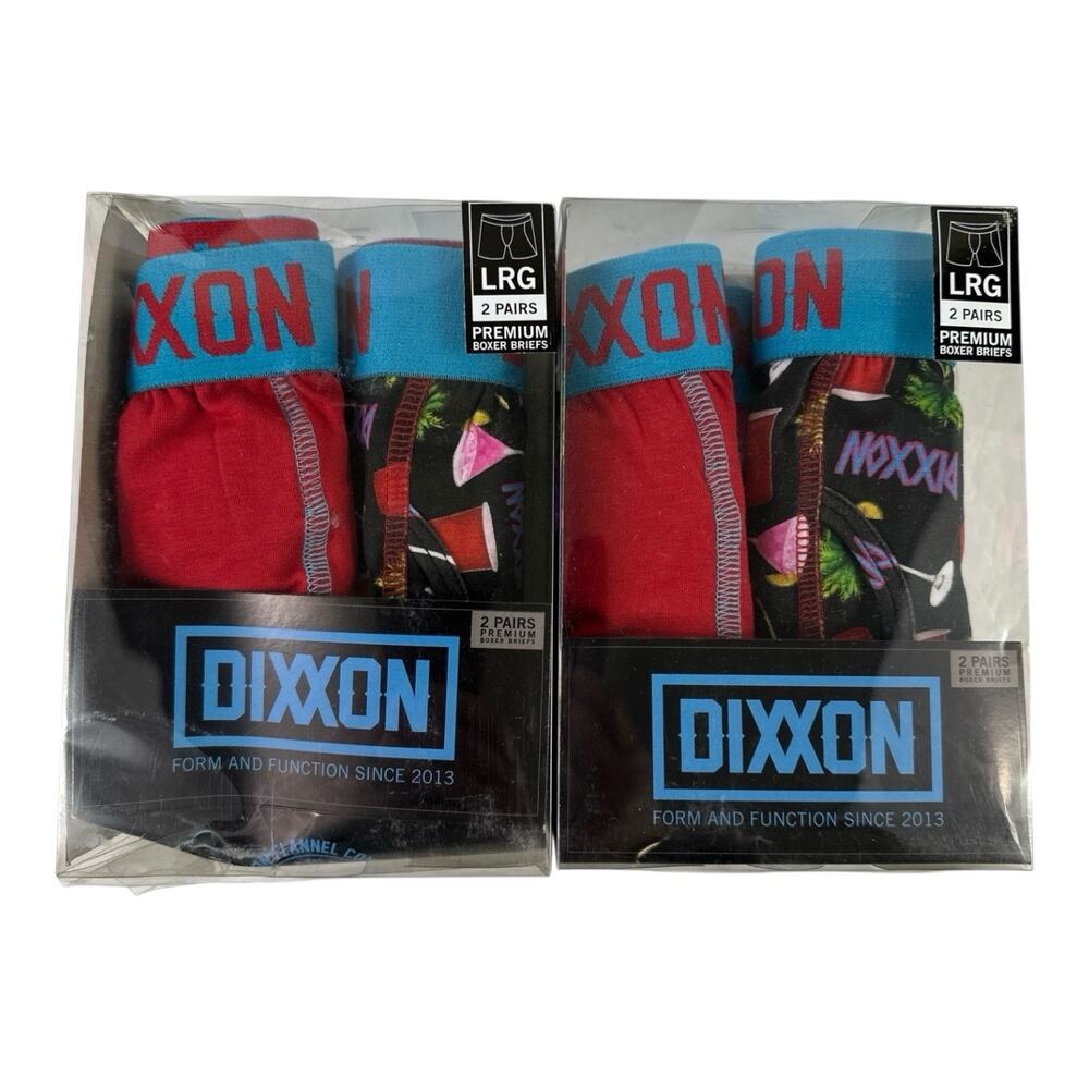 NIB Dixxon Flannel Company Men’s Large Premium Boxer Briefs Tropical 4 Pairs